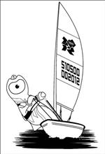 coloring page sailing